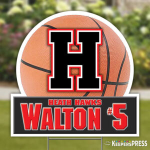 Heath Hawk Mens Basketball Yard Sign